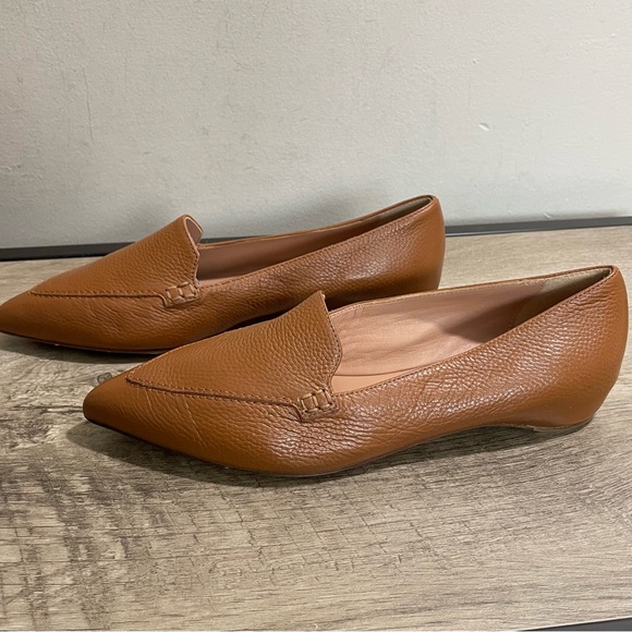 MINT! Women's M. GEMI Tan Leather THE GIA Hidden Wedge LOAFER Slip On SHOES 37 - Picture 2 of 8